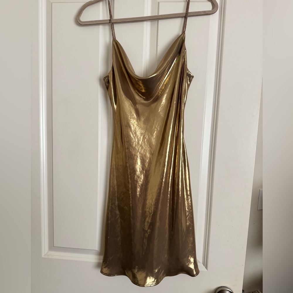 Zara Liquid Gold Dress